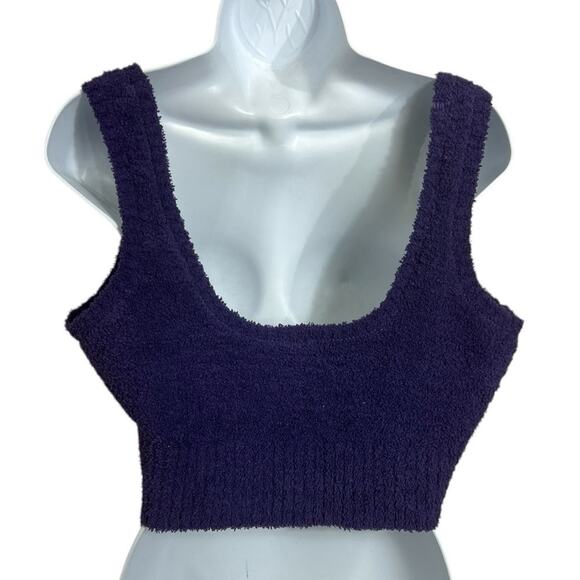 Daily Practice by Anthropologie Snuggle Purple Cropped Top Size XL Soft Fleece - Picture 7 of 8